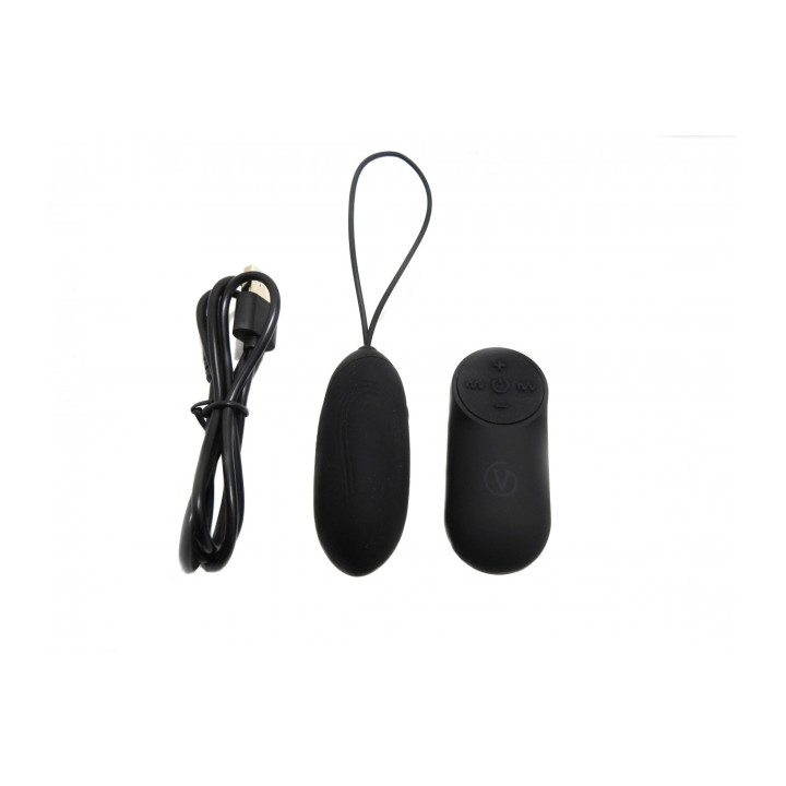 BLACK RECHARGEABLE VIBRATING EGG G3