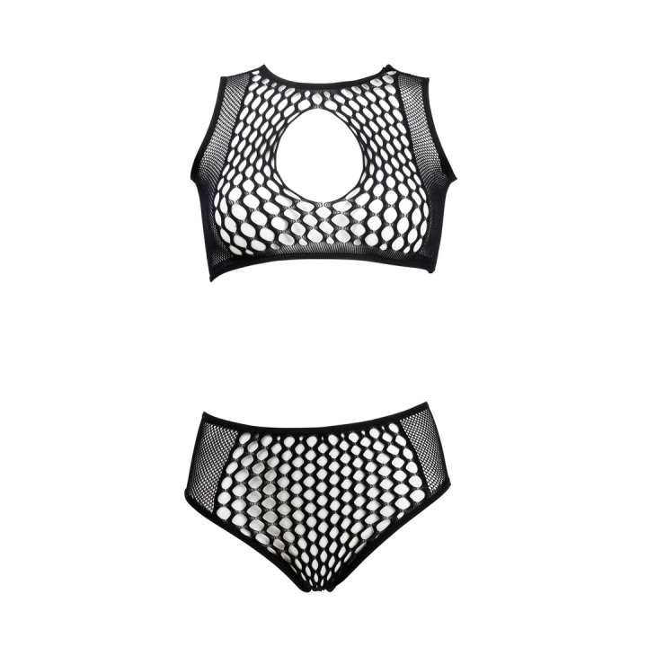 Duo Net Key-Hole Bra Set - One Size