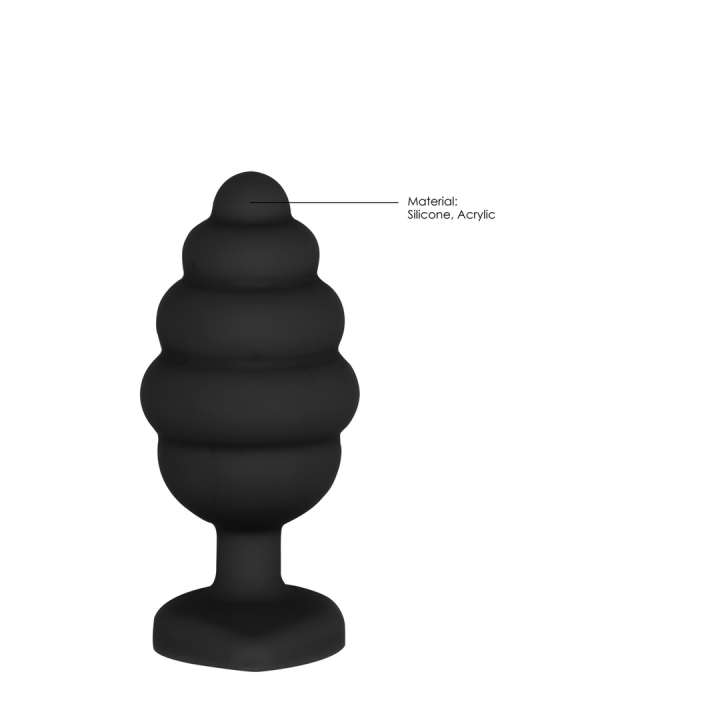 Ribbed Diamond Heart Plug - Regular