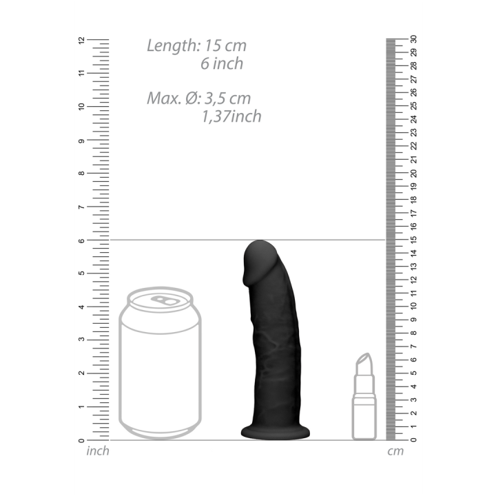 Silicone Dildo without Balls - 6 / 15 cm