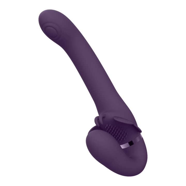 Satu - Pulse-Wave and Vibrating Strapless Strapon - Purple