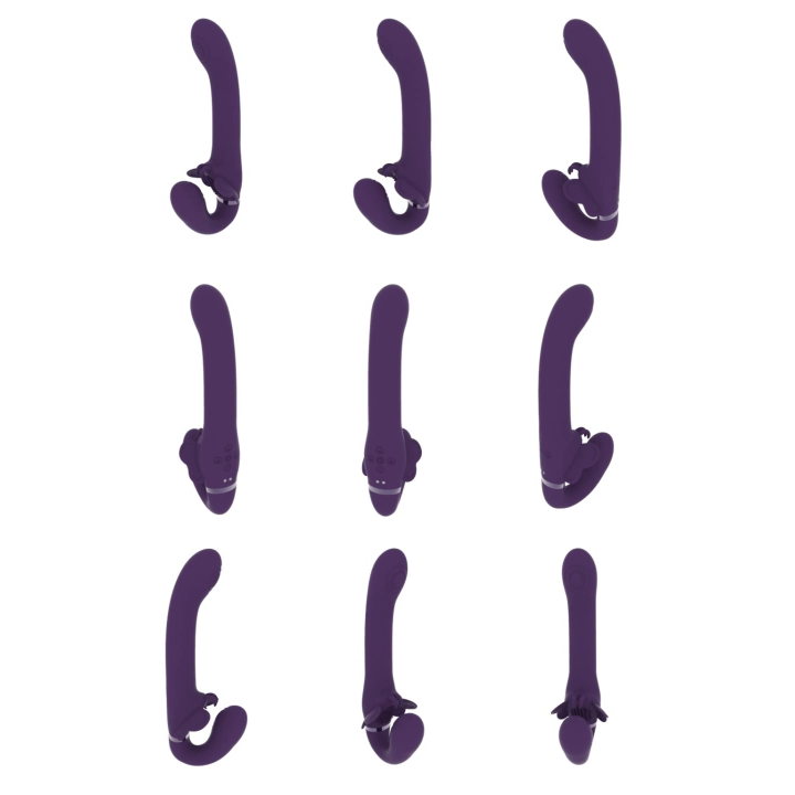 Satu - Pulse-Wave and Vibrating Strapless Strapon - Purple