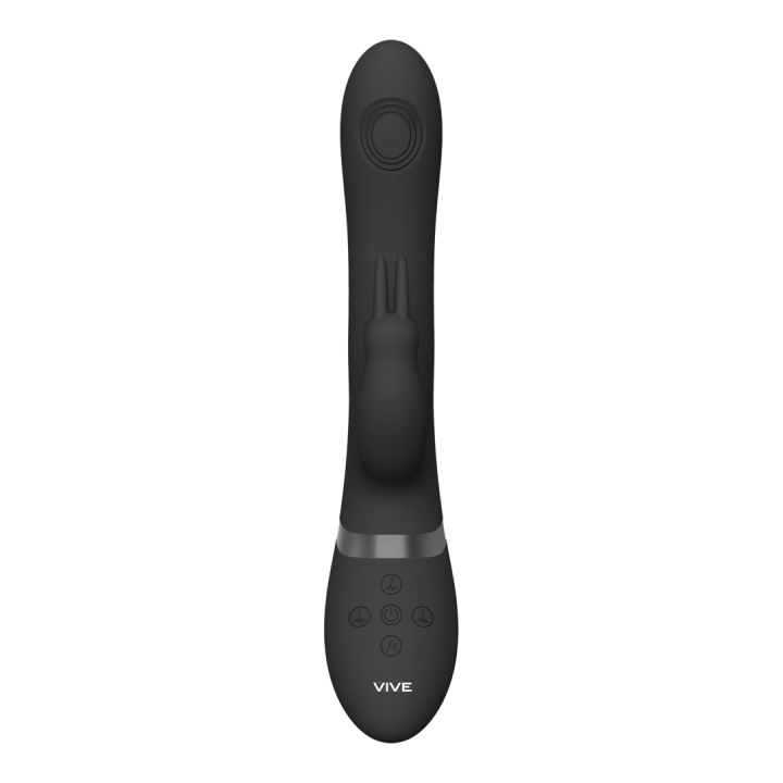Rini - Pulse Wave  Vibrating Double Penetration Rabbit - Black