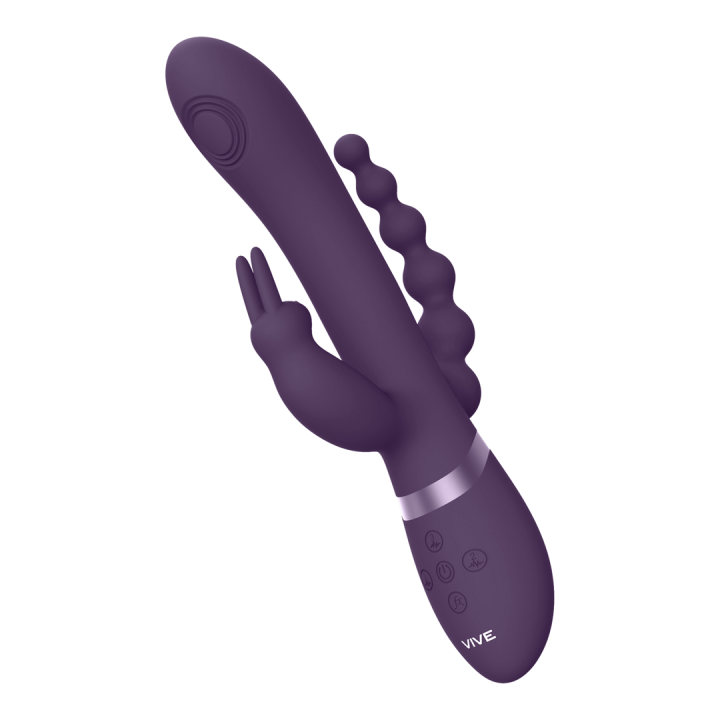 Rini - Pulse Wave  Vibrating Double Penetration Rabbit - Purple