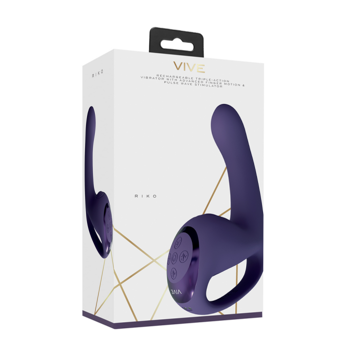 Riko - Triple Motor Thumper with Advanced Finger Motion  Pulse Wave Stimulator - Purple