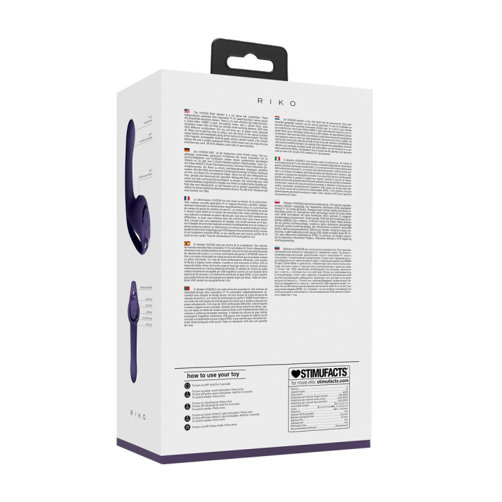Riko - Triple Motor Thumper with Advanced Finger Motion  Pulse Wave Stimulator - Purple