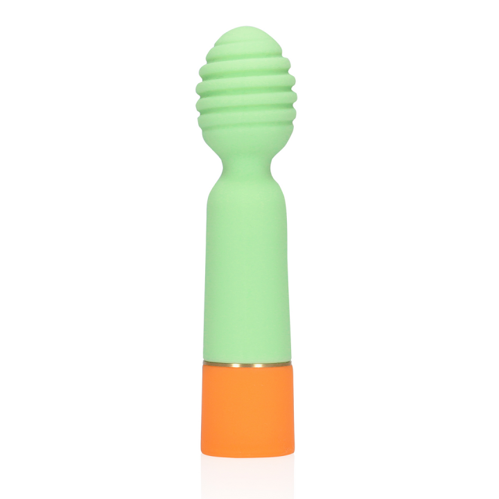 Ribbed Mini Vibrator with USB Charger - Spring Sage