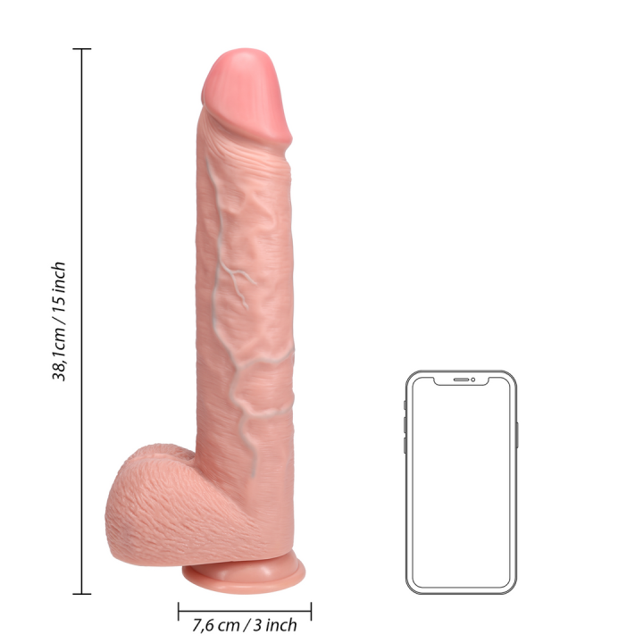 Extra Large Straight with Balls 15 / 38 cm - Flesh