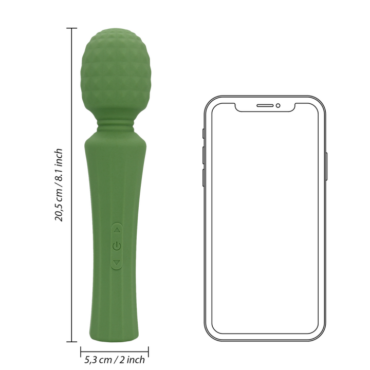Powerful Wand Vibrator Massager with Still Handle - Green Mumba