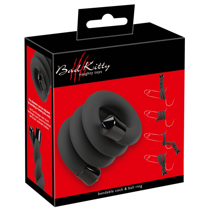 BK bendable cock & ball ring