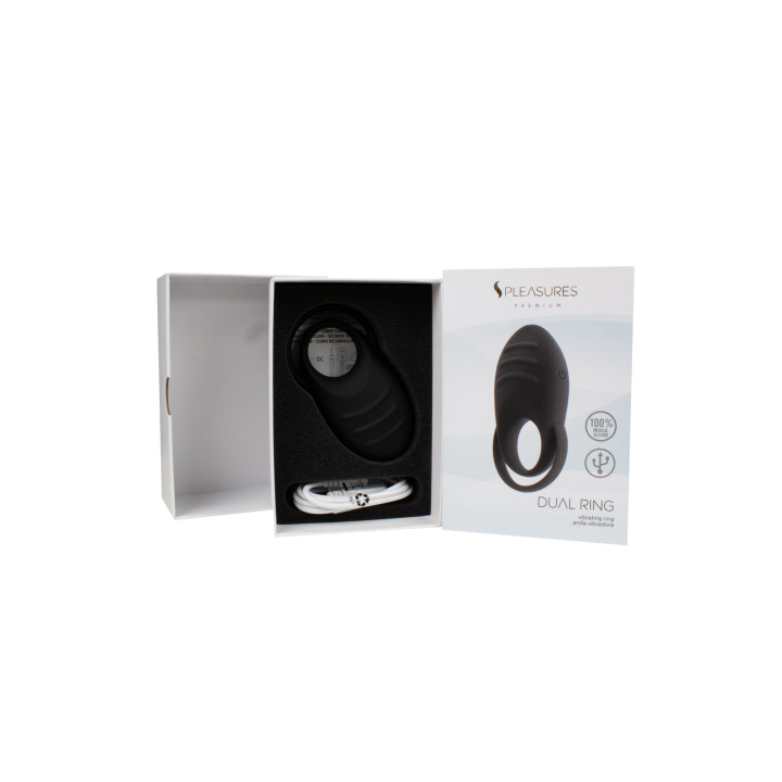 DUAL COCK RING - BLACK