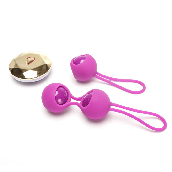 Velvet Touch kulki kegla wibrujące sterowane zdalnie fioletowe