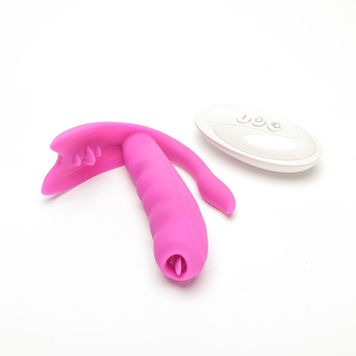 Velvet Touch stymulator łechtaczki sterowany bezprzewodowo ładowany usb fioletowy