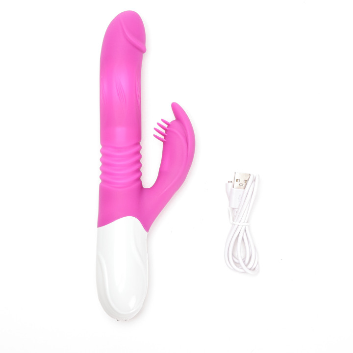 Velvet Touch wibrator silikonowy typ króliczek ładowany usb fioletowy