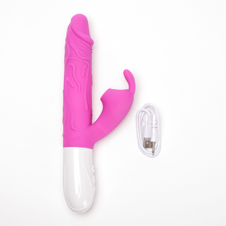 Velvet Touch wibrator silikonowy typ króliczek ładowany usb fioletowy