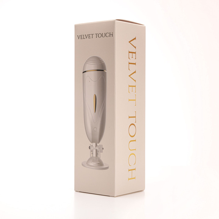 Velvet Touch masturbator z wibracją wagina  cyberskóra ładowany usb biały