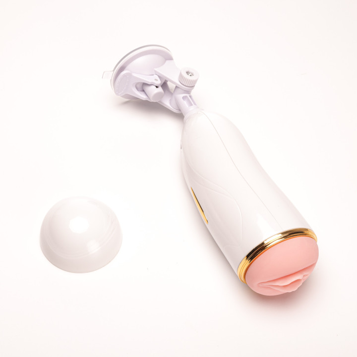 Velvet Touch masturbator z wibracją wagina  cyberskóra ładowany usb biały