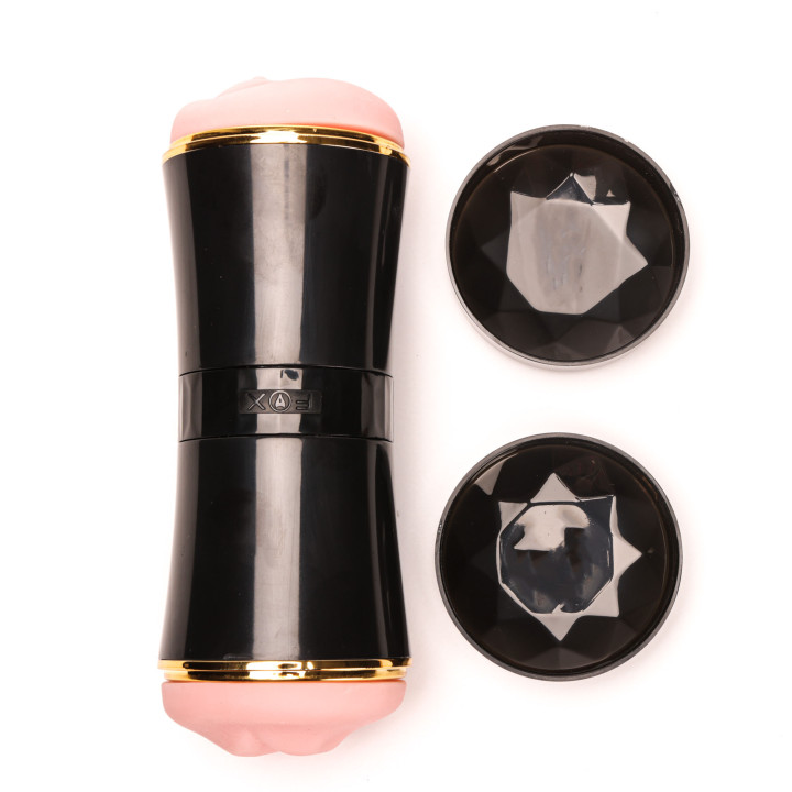 Velvet Touch masturbator dwustonny końce wagina usta czarny