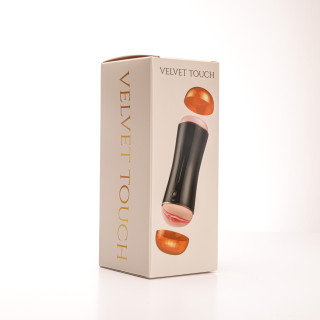 Velvet Touch masturbator z wibracją dwustronny wagina anus  cyberskóra ładowany usb czarny