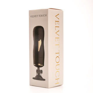 Velvet Touch masturbator z wibracją wagina cyberskóra ładowany usb czarny