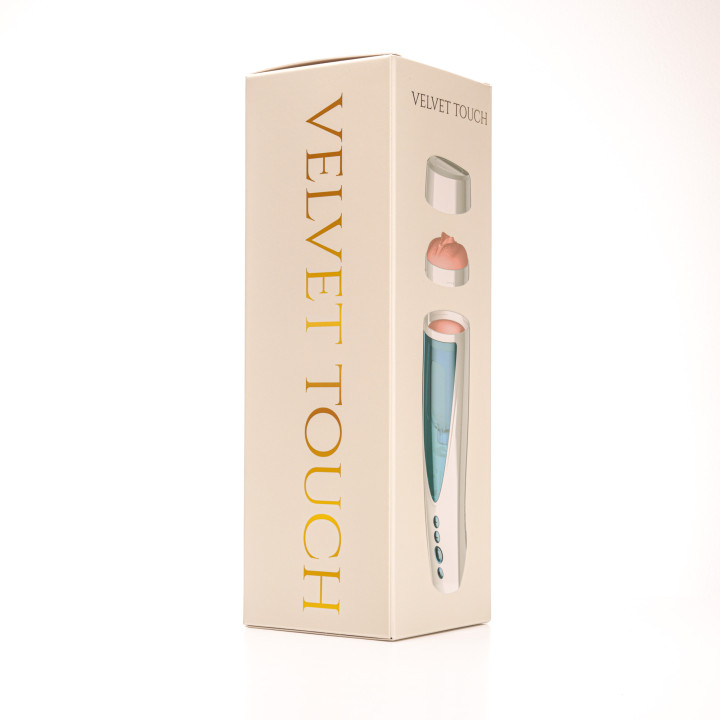 Velvet Touch masturbator z wibracją rotujący plus ruch góra dół wagina cyberskóra ładowany usb biały