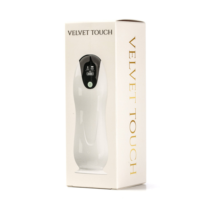 Velvet Touch masturbator z wibracją wagina cyberskóra ładowany usb biały
