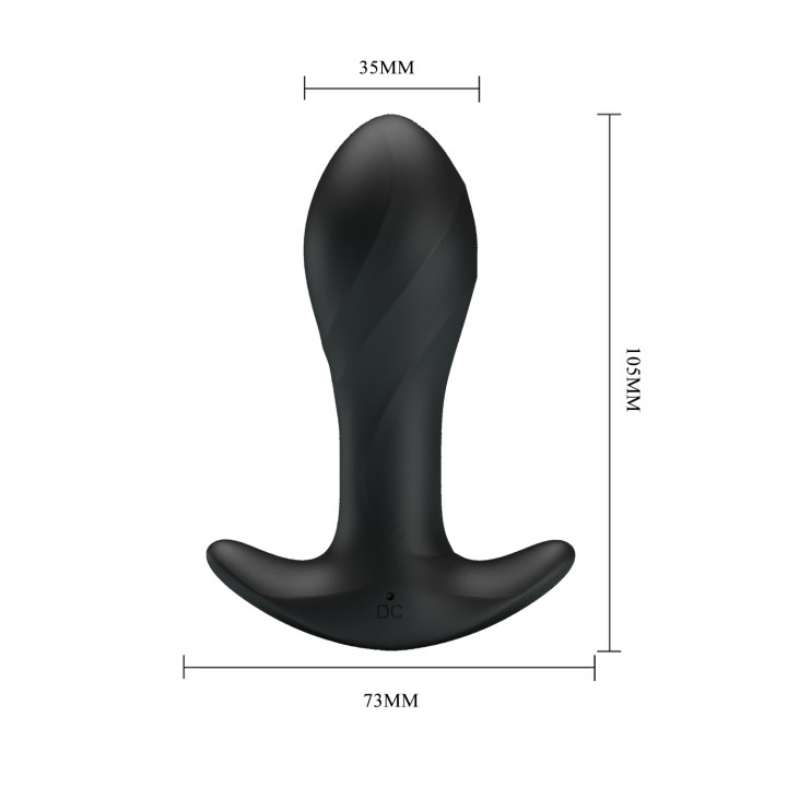 Party Up korek analny wibrujący silikonowy ładowany usb kolor czarny Keith