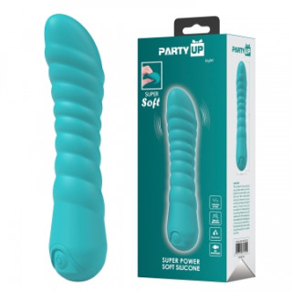 Party Up wibrator silikonowy ładowany usb kolor turkusowy Jaylei