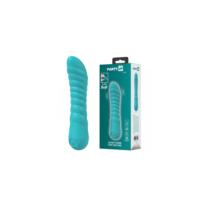 Party Up wibrator silikonowy ładowany usb kolor turkusowy Jaylei