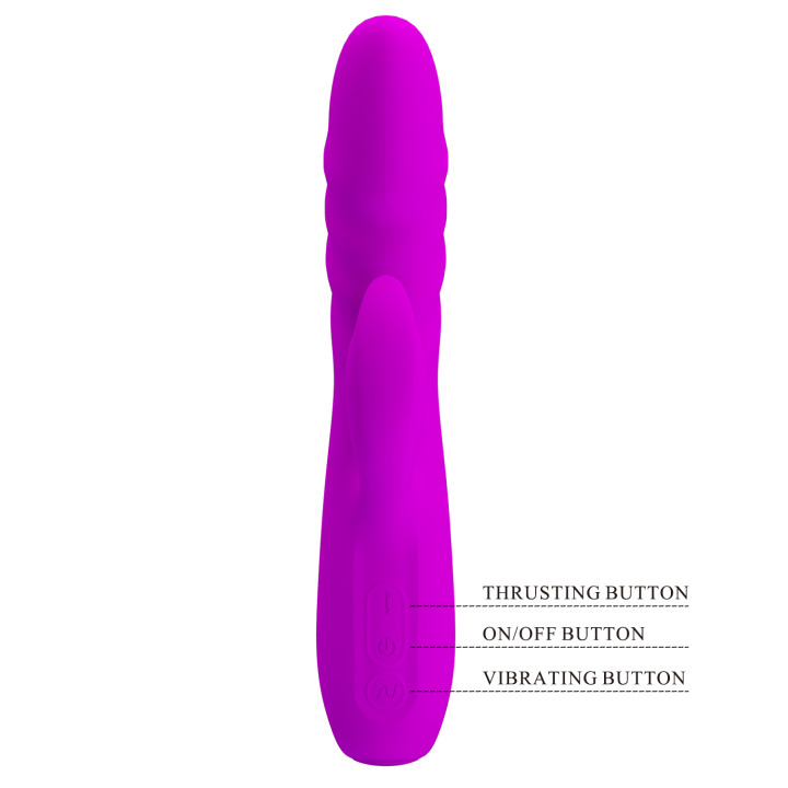 Party Up wibrator silikonowy typ króliczek ładowany usb kolor fioletowy Bob