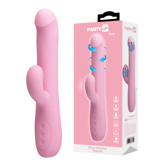 Party Up wibrator silikonowy typ króliczek ładowany usb kolor pudrowy różowy Dean