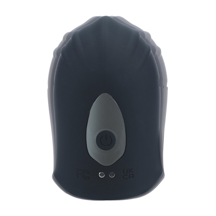 Adjustable Vibrating Silicone Penis Head Stimulator - Black