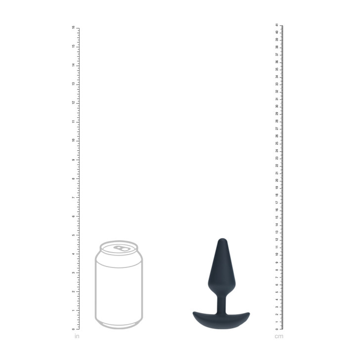 Classic Vibrating Silicone Anal Plug - M - Black