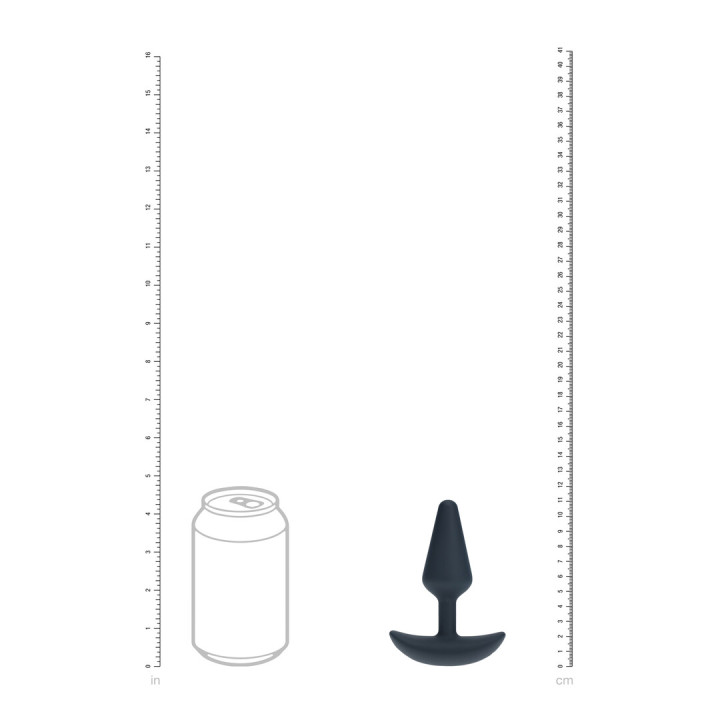 Classic Vibrating Silicone Anal Plug - S - Black