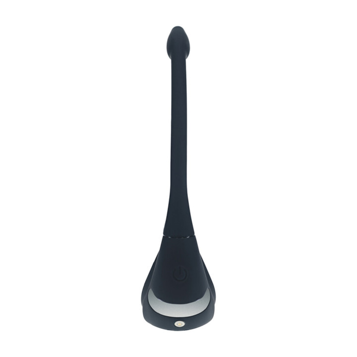 Remote Control Vibrating Silicone Tri O Cockring with Prostate Stimulator - Black