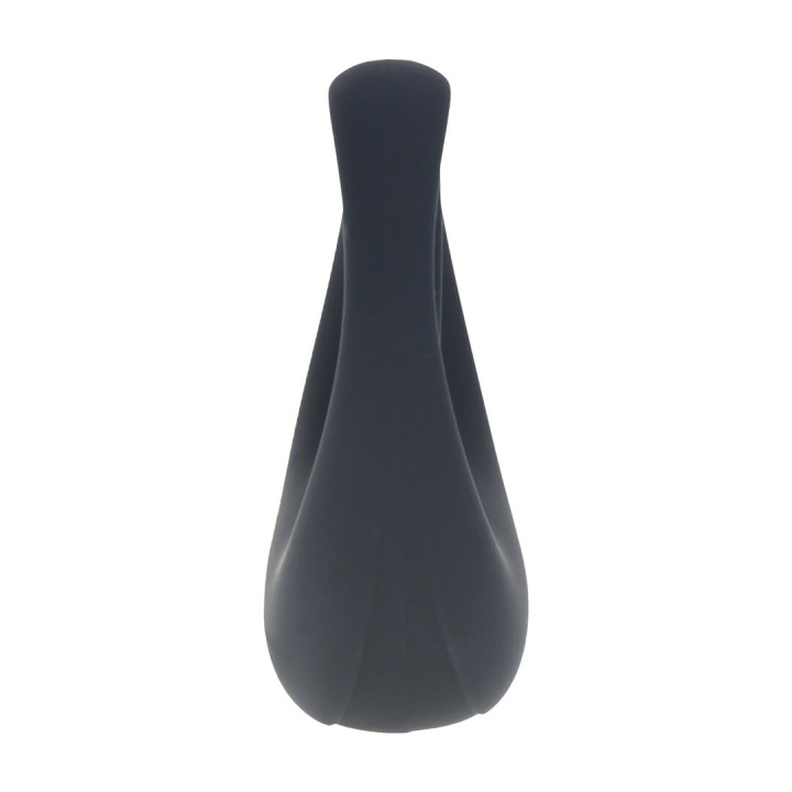 Vibrating Liquid Silicone Cock and Ball Ring - Black