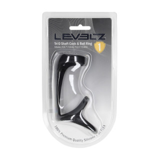 Tri O Silicone Shaft Cock and Ball Ring - Black
