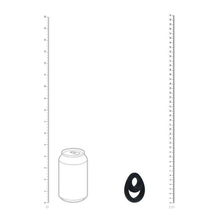 Double Ergo Silicone Cockring - Black