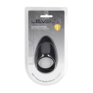 Teardrop Silicone Cockring - Black