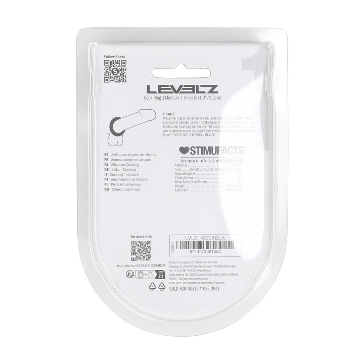 Liquid Silicone Cockring - M - Black