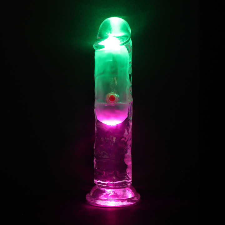 LED Vibrating Straight Cock - 6 / 15 cm - Transparent