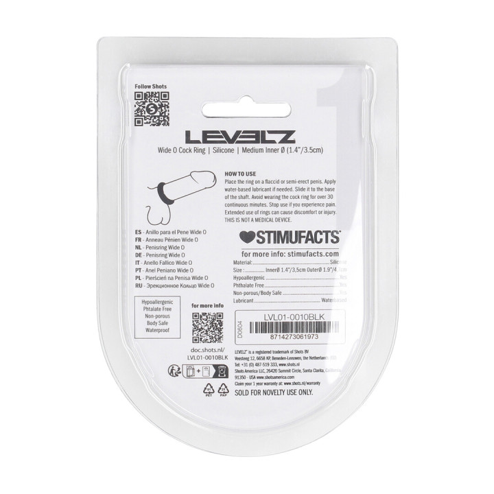 Wide O Silicone Cockring - M - 35mm - Black