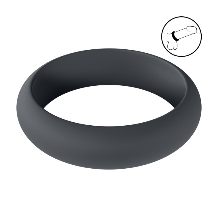 Wide O Silicone Cockring - XL - 50mm - Black