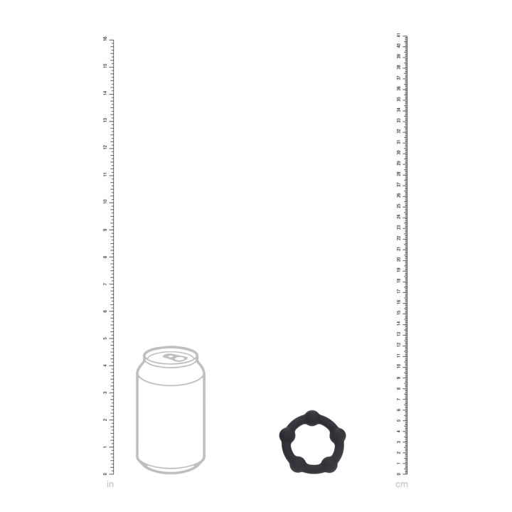 Beaded Silicone Cockring - S - 30mm - Black