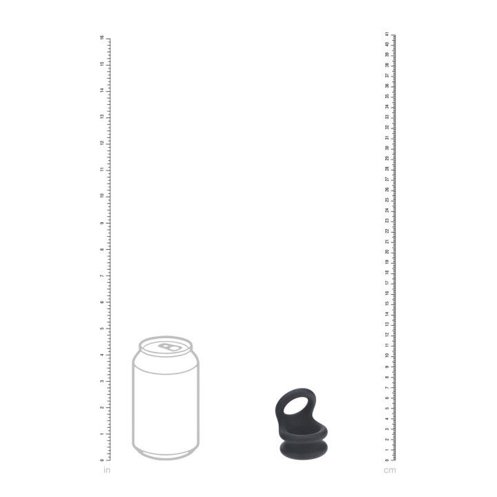 Wide Double O Silicone Cockring - S - Black