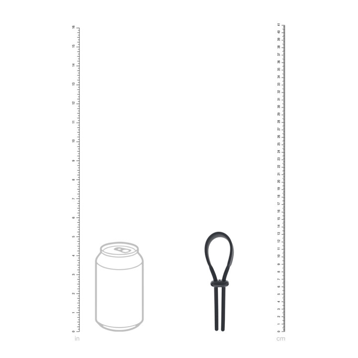 Wide Adjustable Silicone Lasso Cockring - 5mm - Black