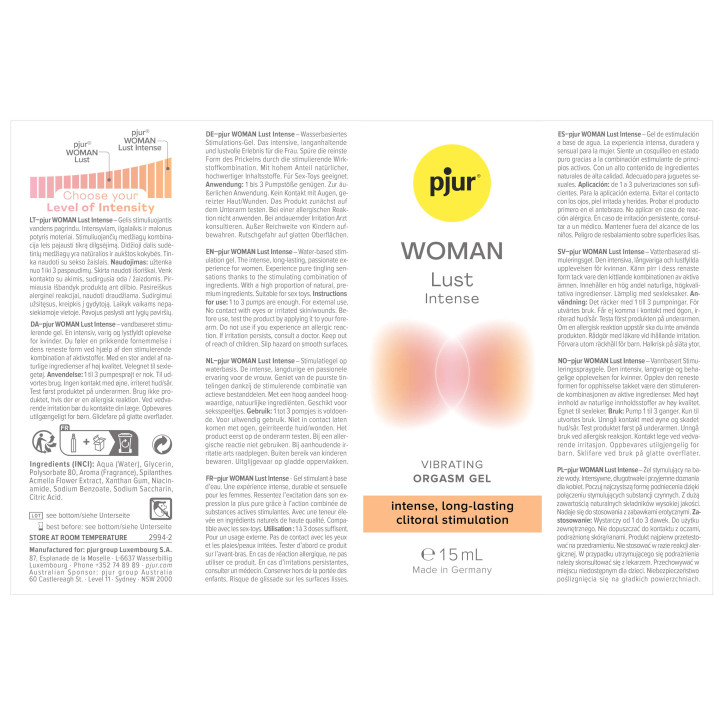 pjur WOMAN Lust Intense - 15 ml