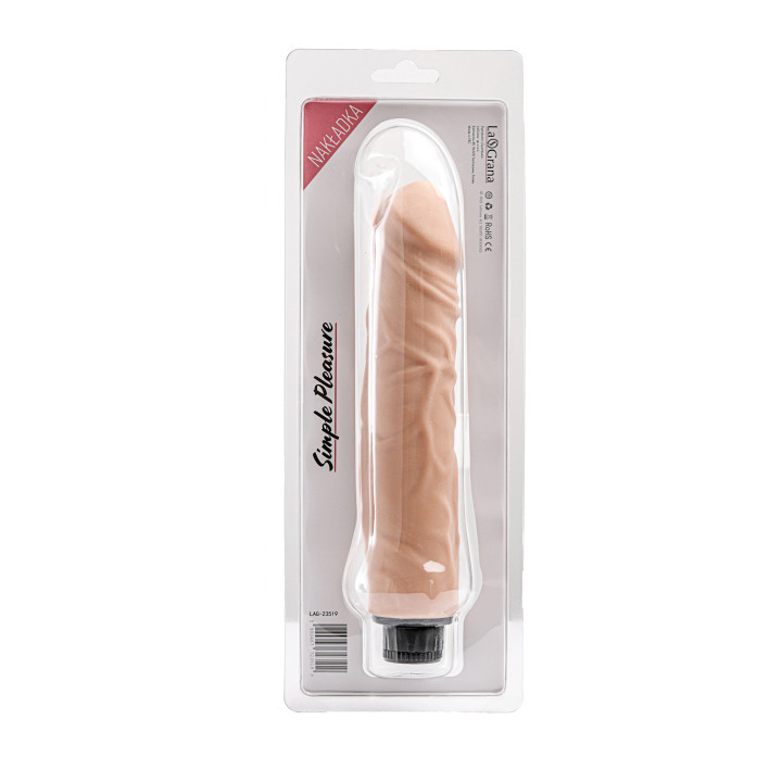 Simple Pleasure wibrator z regulacją prędkości  cyberskóra kolor cielisty 23,5 cm