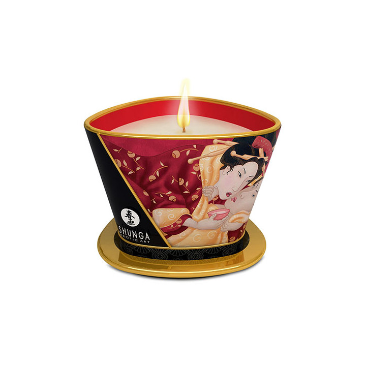 Shunga massage candle romance sparkling strawberry wine