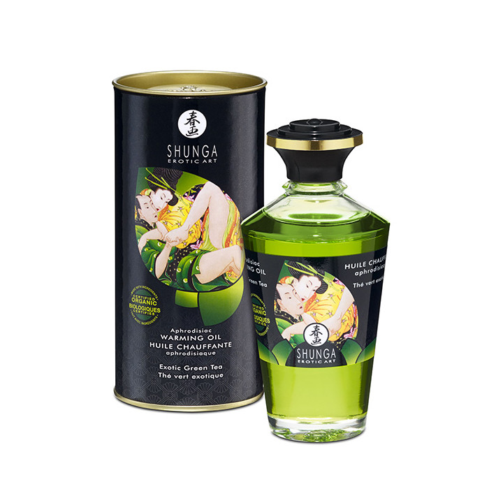 Shunga warming oil exotic green tea